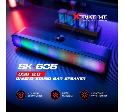 Акустична система Xtrike Me LED RGB Black (SK-605)