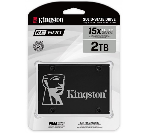Накопичувач SSD 2TB Kingston KC600 2.5" SATAIII 3D TLC (SKC600/2048G)