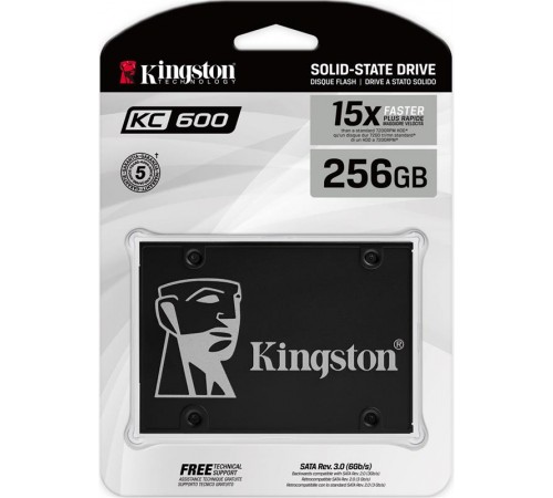 Накопичувач SSD 256GB Kingston KC600 2.5" SATAIII 3D TLC (SKC600/256G)
