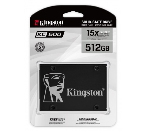 Накопичувач SSD 512GB Kingston KC600 2.5" SATAIII 3D TLC (SKC600/512G)