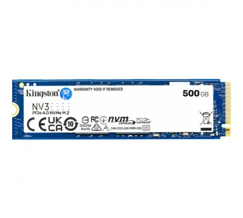 Накопичувач SSD 500GB M.2 NVMe Kingston NV3 M.2 2280 PCIe Gen4.0 x4 (SNV3S/500G)