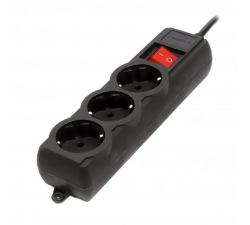 Фільтр живлення Gembird Pro (SPG3-G-6B-PRO) 3 розетки, 1.8м, чорний