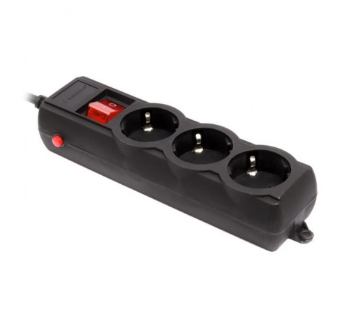 Фільтр живлення Gembird Pro (SPG3-G-6B-PRO) 3 розетки, 1.8м, чорний