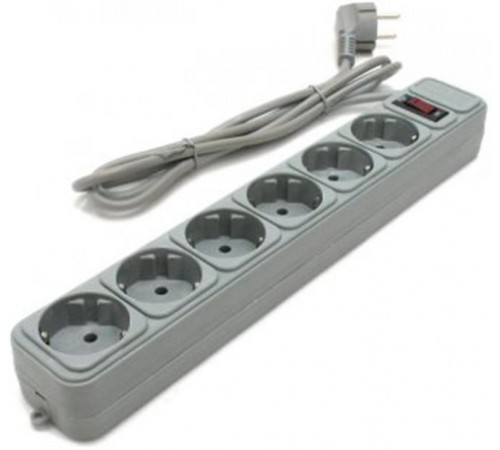 Фільтр живлення Gembird Power Cube 6 розеток 4,5м (SPG6-G-15G) сірий