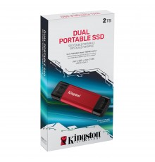 Накопичувач зовнішній SSD USB 2TB Kingston Dual Portable Red (SPSD/2TB)