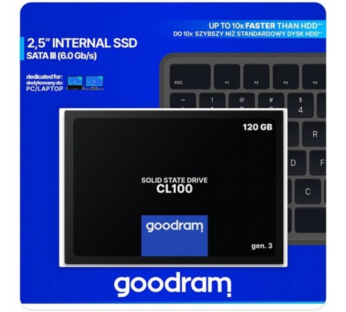 Накопичувач SSD 120GB Goodram CL100 GEN.3 2.5" SATAIII TLC (SSDPR-CL100-120-G3)