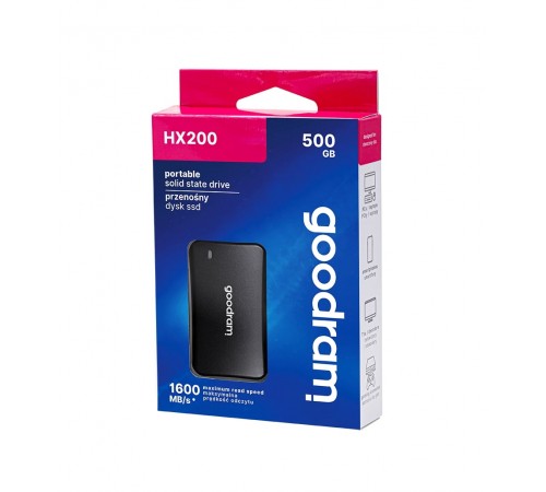 Накопичувач зовнішній SSD 2.5" USB 500GB Goodram HX200 Black (SSDPR-HX200-500)