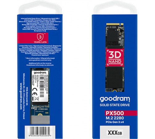 Накопичувач SSD 1TB Goodram PX500 M.2 2280 PCIe 3.0 x4 NVMe 3D TLC (SSDPR-PX500-01T-80-G3)