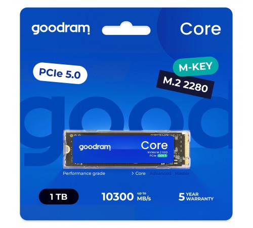 Накопичувач SSD 1TB Goodram Core M.2 2280 PCIe 5.0 x4 NVMe 3D NAND (SSDR-GRC01-1K0-80)