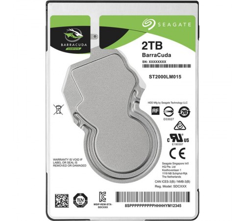 Накопичувач HDD 2.5" SATA 2.0TB Seagate BarraCuda 5400rpm 128MB (ST2000LM015)