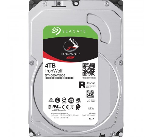 Накопичувач HDD SATA 4.0TB Seagate IronWolf NAS 5400rpm 256MB (ST4000VN006)