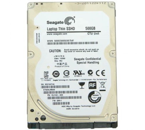 Накопичувач HDD 2.5" SATA 500GB Seagate Laptop Thin SSHD 64MB 5400rpm (ST500LM000) Refurbished