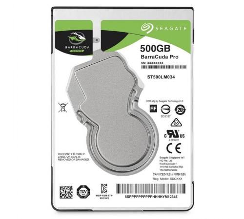 Накопичувач HDD 2.5" SATA 500GB Seagate BarraCuda Pro 7200rpm 128MB (ST500LM034)