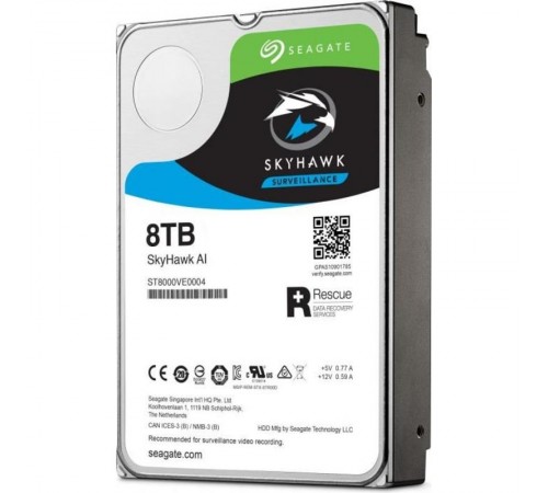 Накопичувач HDD SATA 8.0TB Seagate SkyHawk AI Surveillance 7200rpm 256MB (ST8000VE000)