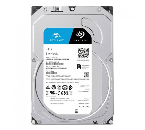 Накопичувач HDD 3.5" SATA 8.0TB Seagate SkyHawk Surveillance 5400rpm 256MB (ST8000VX010)
