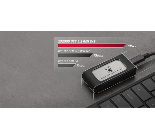Накопичувач зовнішній SSD Portable USB 4.0ТB Kingston XS2000 BoC Silver (SXS2000/4000GA)