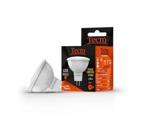 Лампа світлодіодна Tecro 5W GU5.3 3000K (T-MR16-5W-3K-GU5,3) Лампа світлодіодна Tecro 5W GU5.3 3000K (T-MR16-5W-3K-GU5,3)