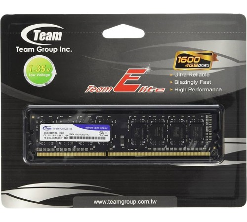 Модуль пам`ятi DDR3 4GB/1600 1,35V Team Elite (TED3L4G1600C1101)