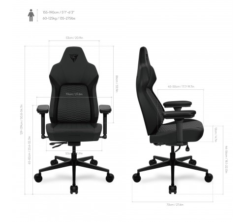 Крісло для геймерів TX3 Core Smart Racer Black (TEGC-2069101.11)