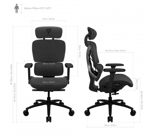 Крісло для геймерів TX3 XTC Loft Dark Grey (TEGC-307410Z.Z1)