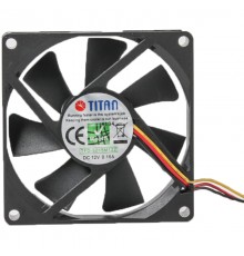 Вентилятор Titan TFD-8015 M 12 Z, 80х80х15мм, 3-pin, чорний
