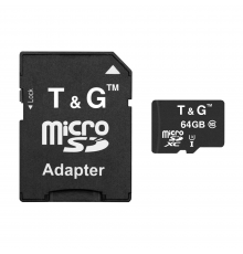 Карта пам`ятi MicroSDXC 64GB UHS-I U3 Class 10 T&G + SD-adapter (TG-64GBSDU3CL10-01)