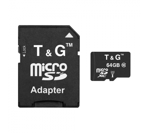 Карта пам`ятi MicroSDXC 64GB UHS-I U3 Class 10 T&G + SD-adapter (TG-64GBSDU3CL10-01) Карта пам`ятi MicroSDXC 64GB UHS-I U3 Class 10 T&G + SD-adapter (TG-64GBSDU3CL10-01)