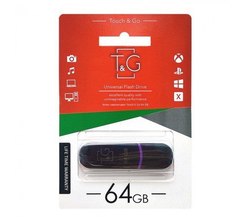 Флеш-накопичувач USB 64GB T&G 012 Classic Series Black (TG012-64GBBK)