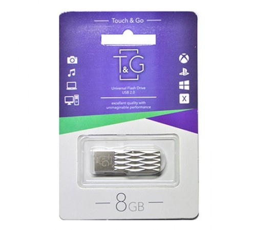 Флеш-накопичувач USB 8GB T&G 103 Metal Series Silver (TG103-8G)