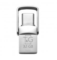 Флеш-накопичувач USB 2.0 32GB Type-C T&G 104 Metal Series Silver (TG104TC-32G)