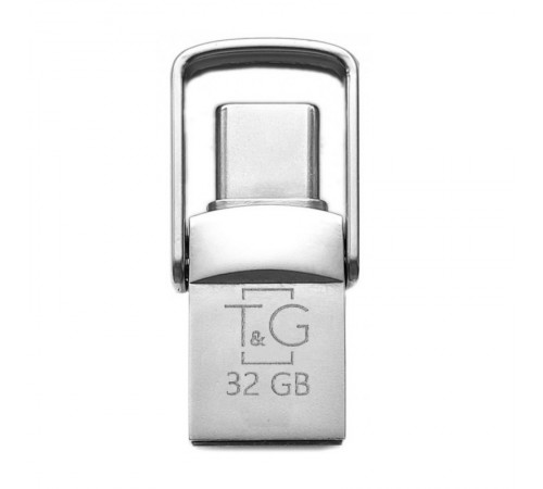 Флеш-накопичувач USB 2.0 32GB Type-C T&G 104 Metal Series Silver (TG104TC-32G)