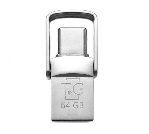 Флеш-накопичувач USB 2.0 64GB Type-C T&G 104 Metal Series Silver (TG104TC-64G)