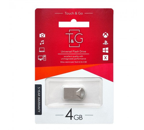 Флеш-накопичувач USB 4GB T&G 106 Metal Series Silver (TG106-4G)