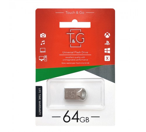 Флеш-накопичувач USB 64GB T&G 106 Metal Series Silver (TG106-64G)