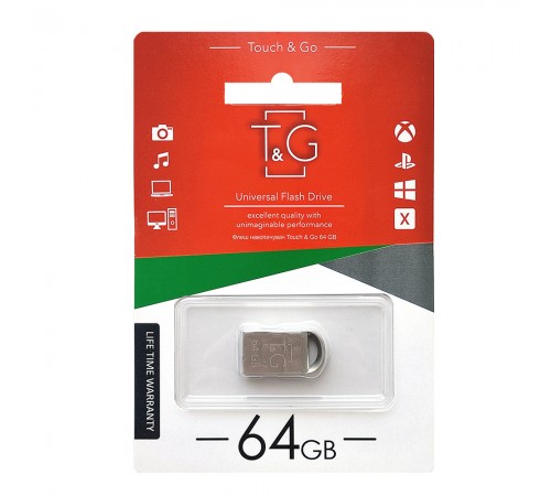 Флеш-накопичувач USB 64GB T&G 107 Metal Series Silver (TG107-64G)