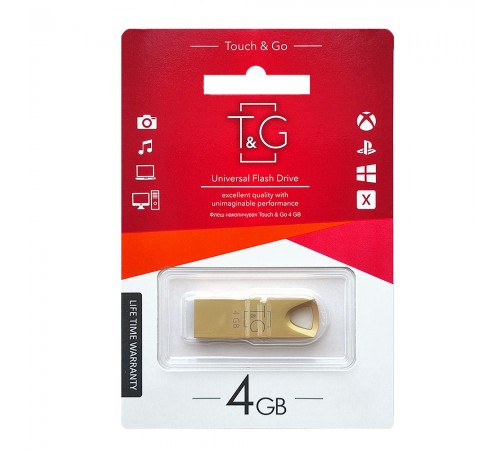 Флеш-накопичувач USB 4GB T&G 117 Metal Series Gold (TG117GD-4G)