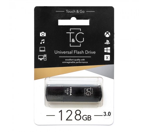 Флеш-накопичувач USB3.0 128GB T&G 121 Vega Series Black (TG121-128GB3BK)
