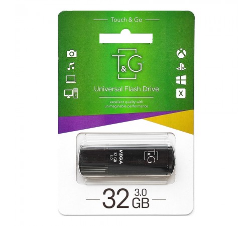 Флеш-накопичувач USB3.0 32GB T&G 121 Vega Series Black (TG121-32GB3BK)