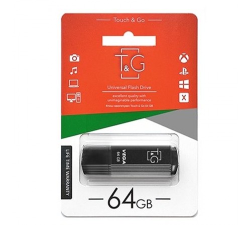 Флеш-накопичувач USB 64GB T&G 121 Vega Series Black (TG121-64GBBK)