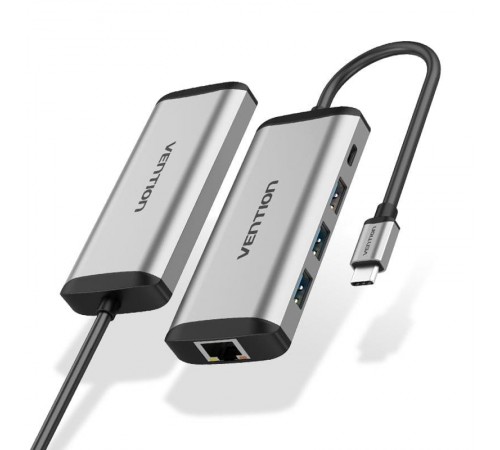 Концентратор Vention USB-C 3-Port, RJ-45, PD, 0.15 m (TGDHB) Концентратор Vention USB-C 3-Port, RJ-45, PD, 0.15 m (TGDHB)