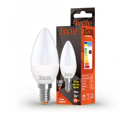 Лампа світлодіодна Tecro 6W E14 3000K (TL-C37-6W-3K-E14) Лампа світлодіодна Tecro 6W E14 3000K (TL-C37-6W-3K-E14)