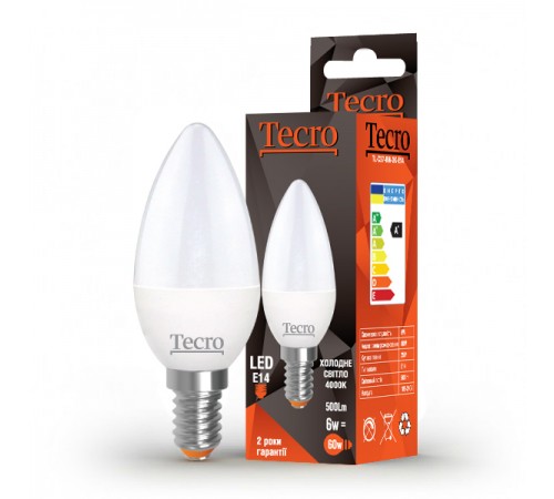 Лампа світлодіодна Tecro 6W E14 4000K (TL-C37-6W-4K-E14) Лампа світлодіодна Tecro 6W E14 4000K (TL-C37-6W-4K-E14)