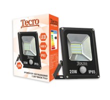 Світлодіодний прожектор Tecro TL-FL-20B-PR 20W 6400K з датчиком руху