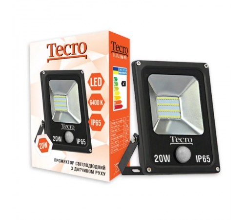Світлодіодний прожектор Tecro TL-FL-20B-PR 20W 6400K з датчиком руху Світлодіодний прожектор Tecro TL-FL-20B-PR 20W 6400K з датчиком руху
