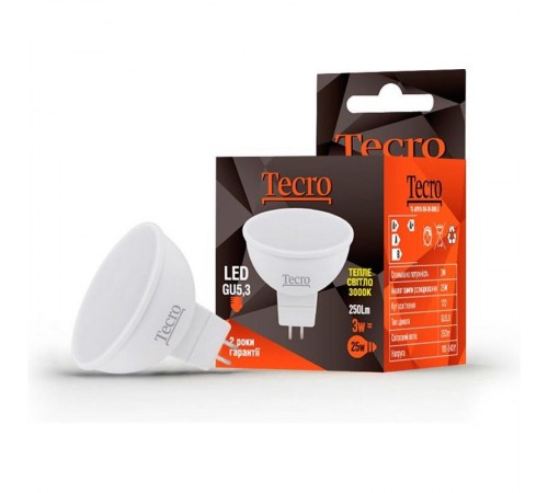 Лампа світлодіодна Tecro 3W GU5.3 3000K (TL-MR16-3W-3K-GU5.3) Лампа світлодіодна Tecro 3W GU5.3 3000K (TL-MR16-3W-3K-GU5.3)