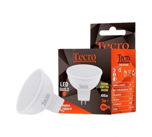 Лампа світлодіодна Tecro 5W GU5.3 3000K (TL-MR16-5W-3K-GU5.3) Лампа світлодіодна Tecro 5W GU5.3 3000K (TL-MR16-5W-3K-GU5.3)