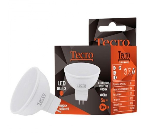 Лампа світлодіодна Tecro 5W GU5.3 4000K (TL-MR16-5W-4K-GU5.3) Лампа світлодіодна Tecro 5W GU5.3 4000K (TL-MR16-5W-4K-GU5.3)