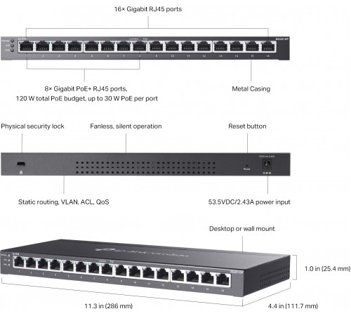 Комутатор TP-Link TL-SG2016P Комутатор TP-Link TL-SG2016P