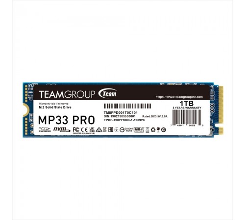 Накопичувач SSD 1TB Team MP33 Pro M.2 2280 PCIe 3.0 x4 3D TLC (TM8FPD001T0C101)