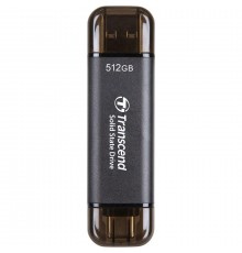 Накопичувач зовнішній SSD USB 3.1 Gen 2 Type-A/Type-C 512GB Transcend ESD310 Black (TS512GESD310C)